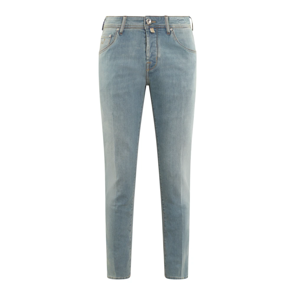 Jacob Cohën Slim Cropped Carrot Broek Blue Heren