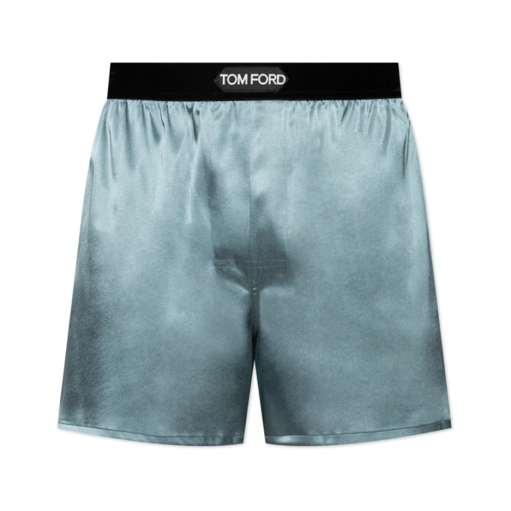 Tom Ford Mannelijk Blauw Ondergoed Heren, M, Boxers Met Logo
