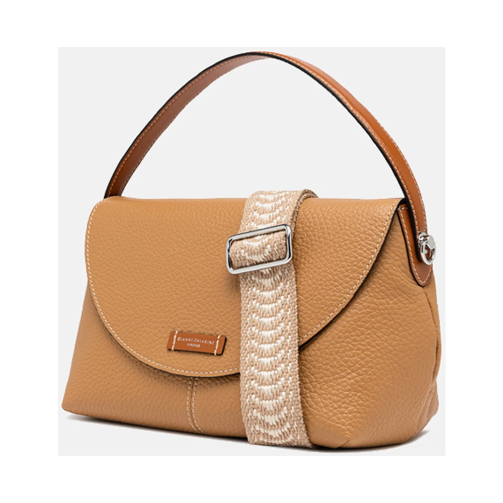 Gianni Chiarini Beige Leren Flap Tas Beige Dames