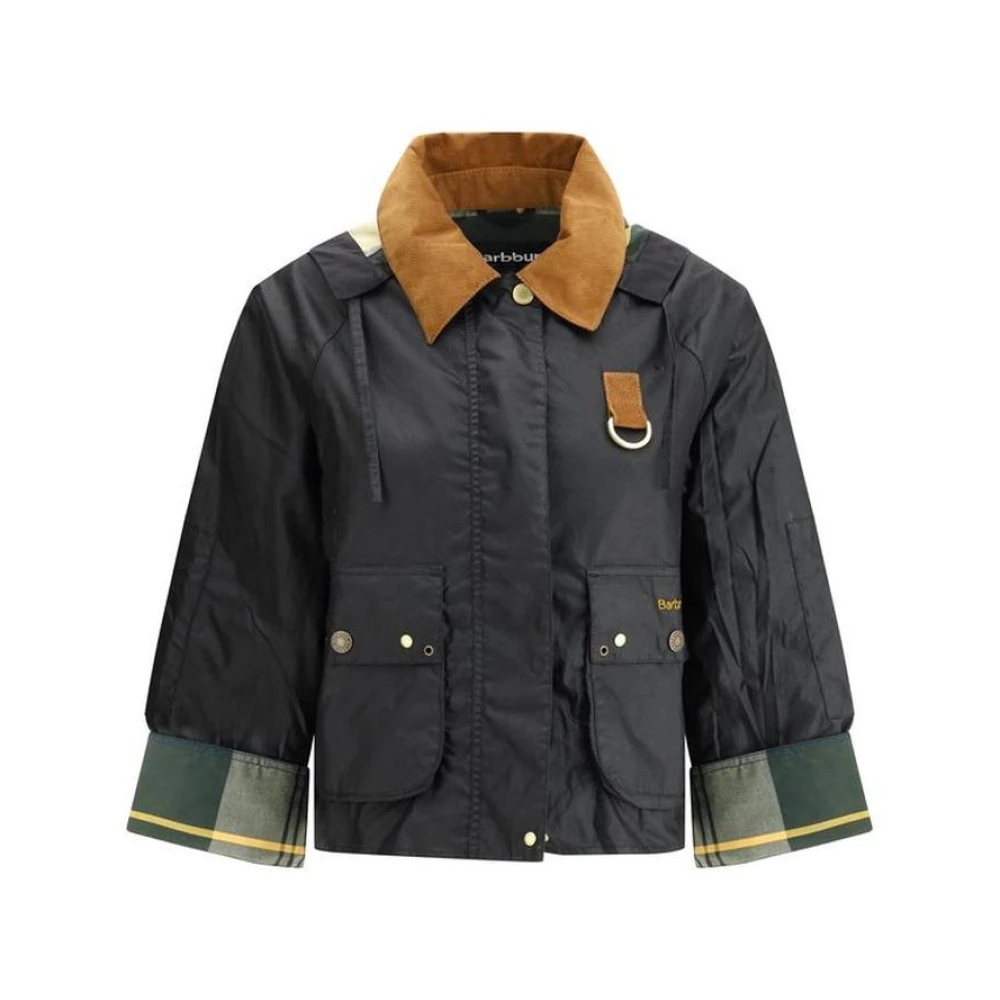 Barbour Zwarte Cropped Waxjas Black Dames