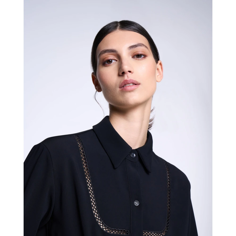 Silvian Heach Overhemd met geperforeerde details Black Dames