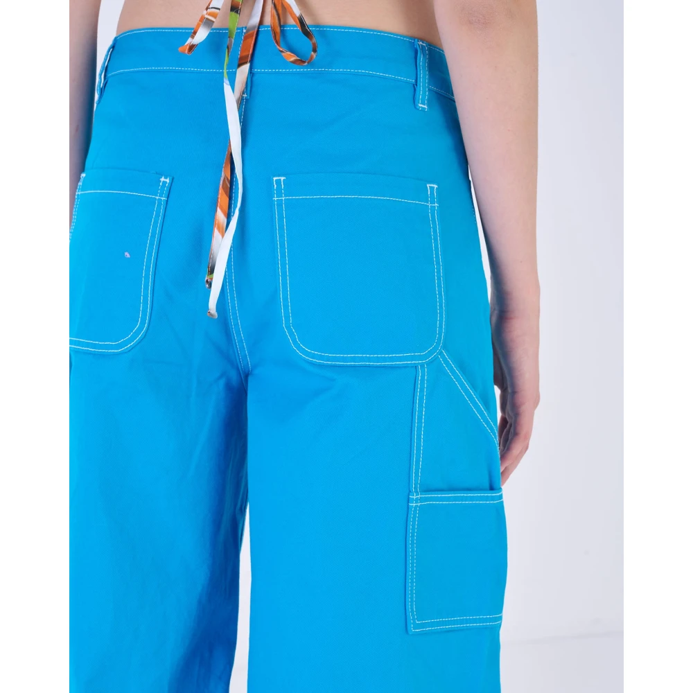 Silvian Heach Cargo broek met contraststiksels Blue Dames