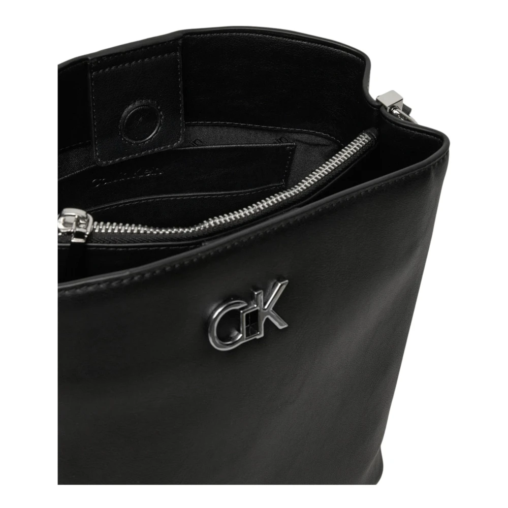 Calvin Klein Zwarte schoudertas met magneetsluiting Black Dames