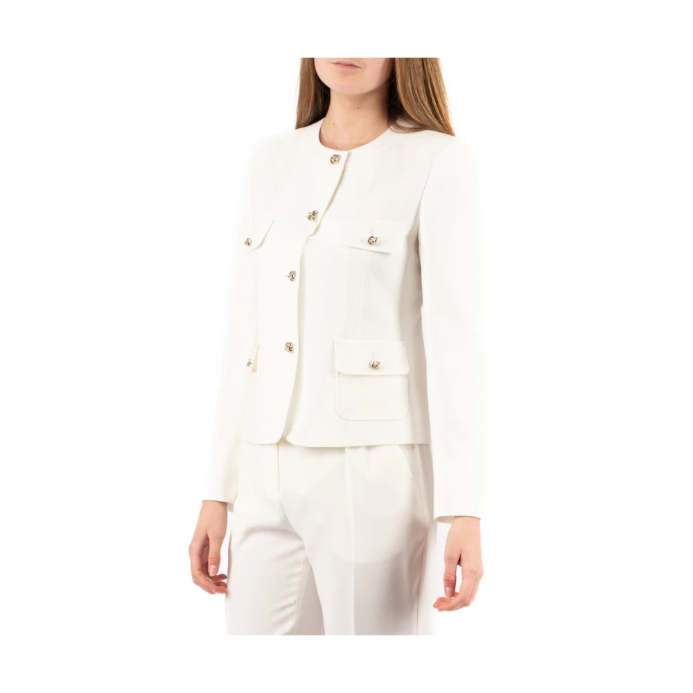 Max Mara Studio Elegante Studio Jas White Dames