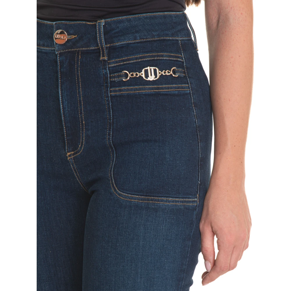 Liu Jo High Waisted Slim-Fit Bell-Bottom Jeans Blue Dames