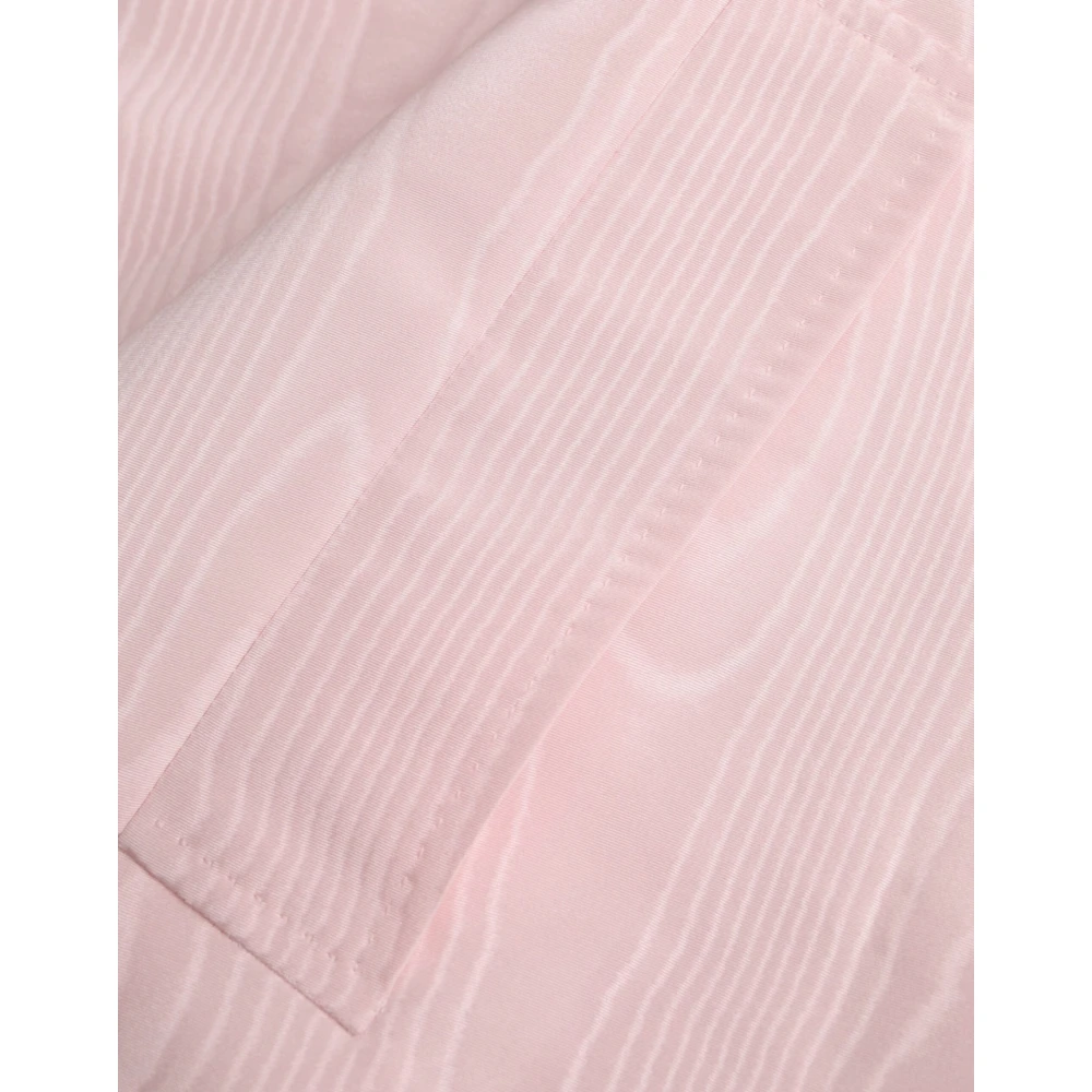 Dolce & Gabbana Roze Zijden Maxi Cape Jas Pink Dames