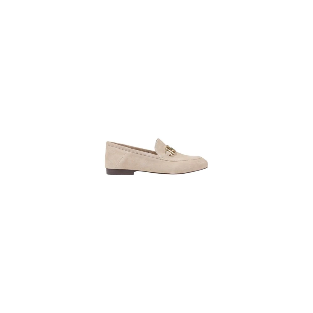Guess Women's Beige Chain Loafer Flats Suede Leather