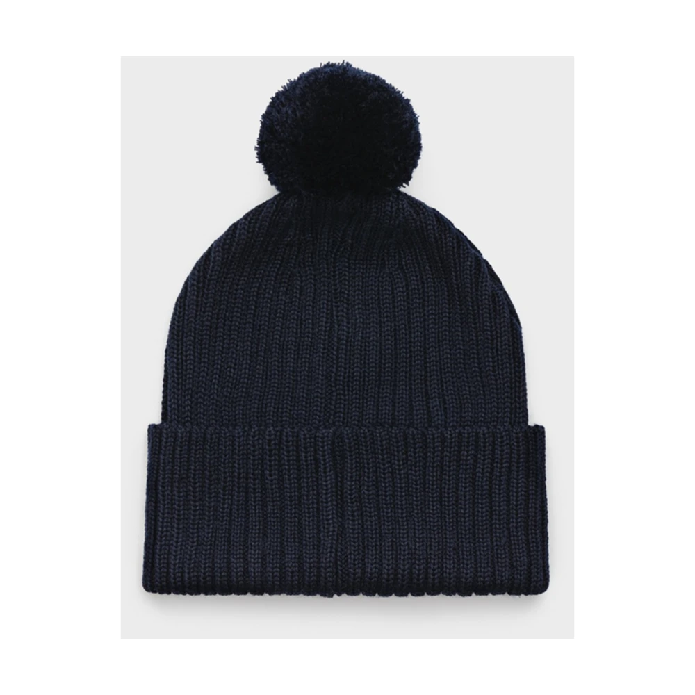 Stutterheim Pompon Ribgebreide Muts Blue Unisex