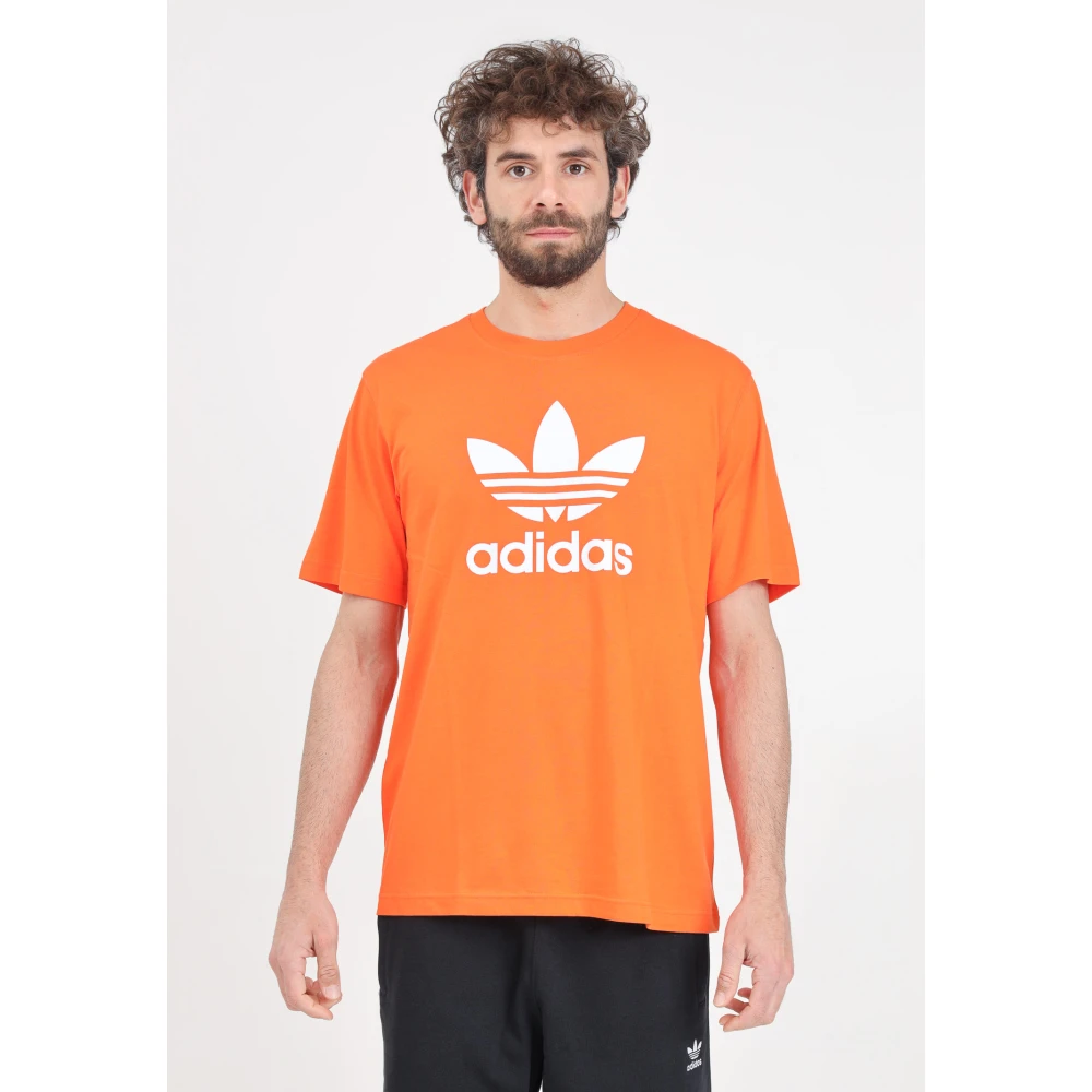 adidas Originals Oranje en wit Adicolor Trefoil T-shirt Orange Heren