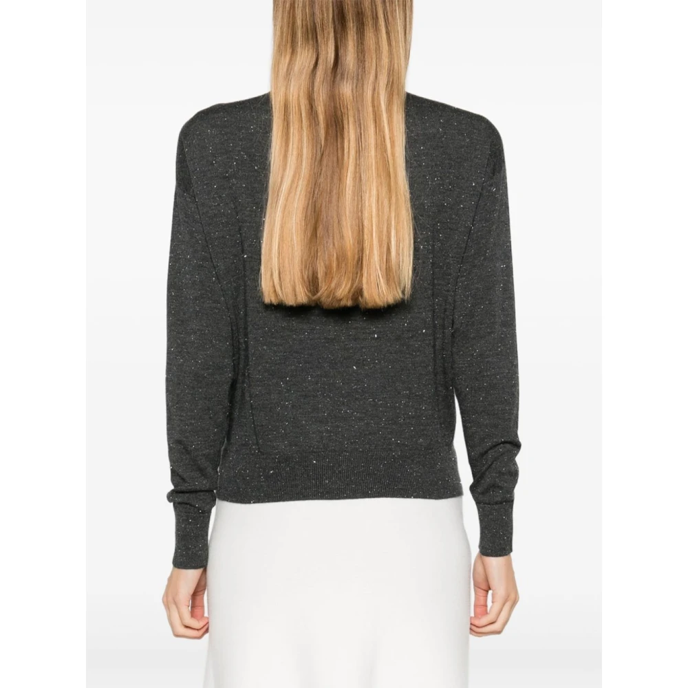 PESERICO Stijlvolle Gebreide Top Gray Dames