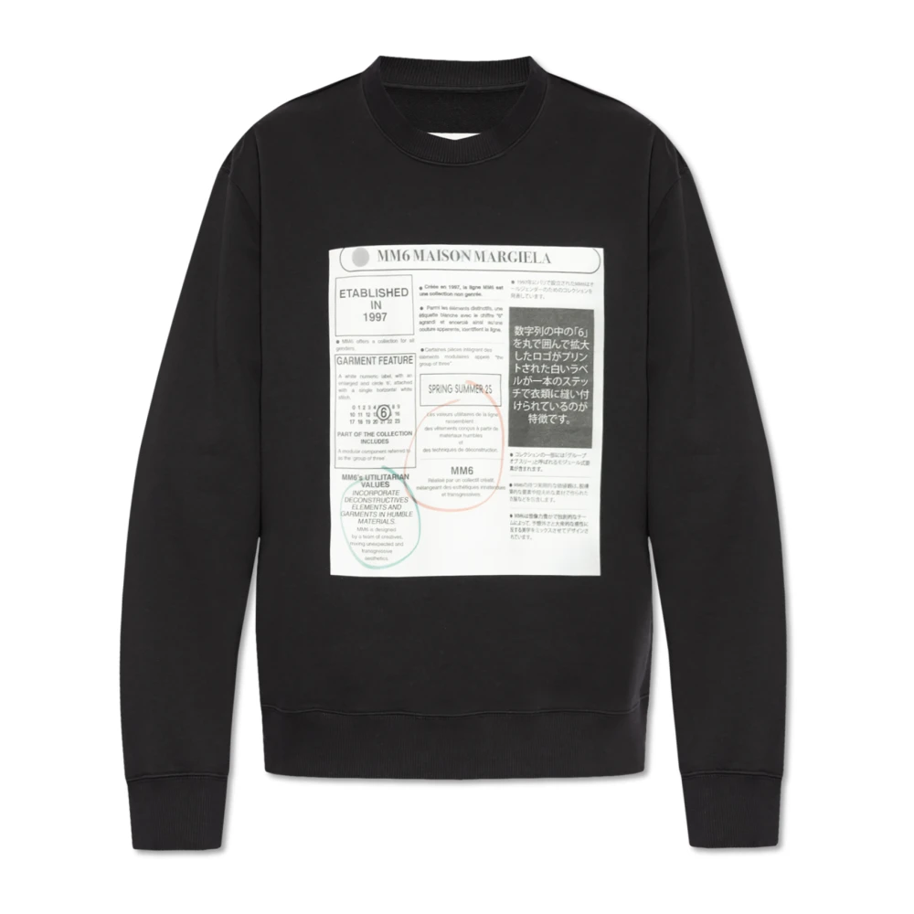 MM6 Maison Margiela Gedrukte sweatshirt Black Heren