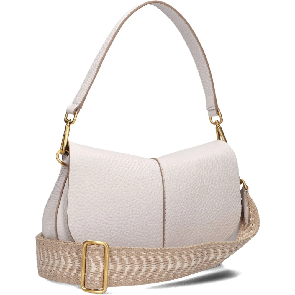 Gianni Chiarini Elegante witte leren schoudertas White Dames
