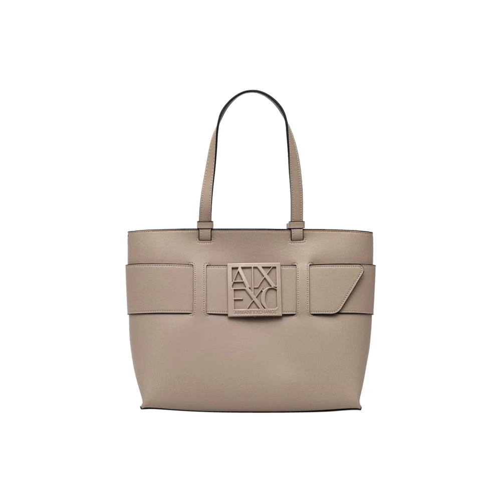 Armani Exchange Women's Beige Shopper Bag - Shopping Bags - One Size - Bags