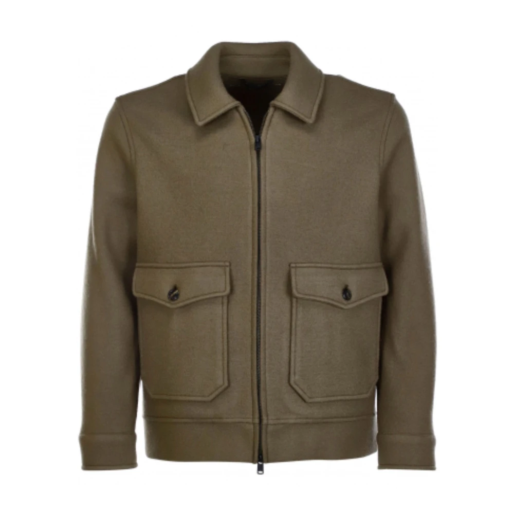 Circolo 1901 Men's Brown Wool Zip Bomber Jacket Cn3736 - Light Jackets - L - Jackets