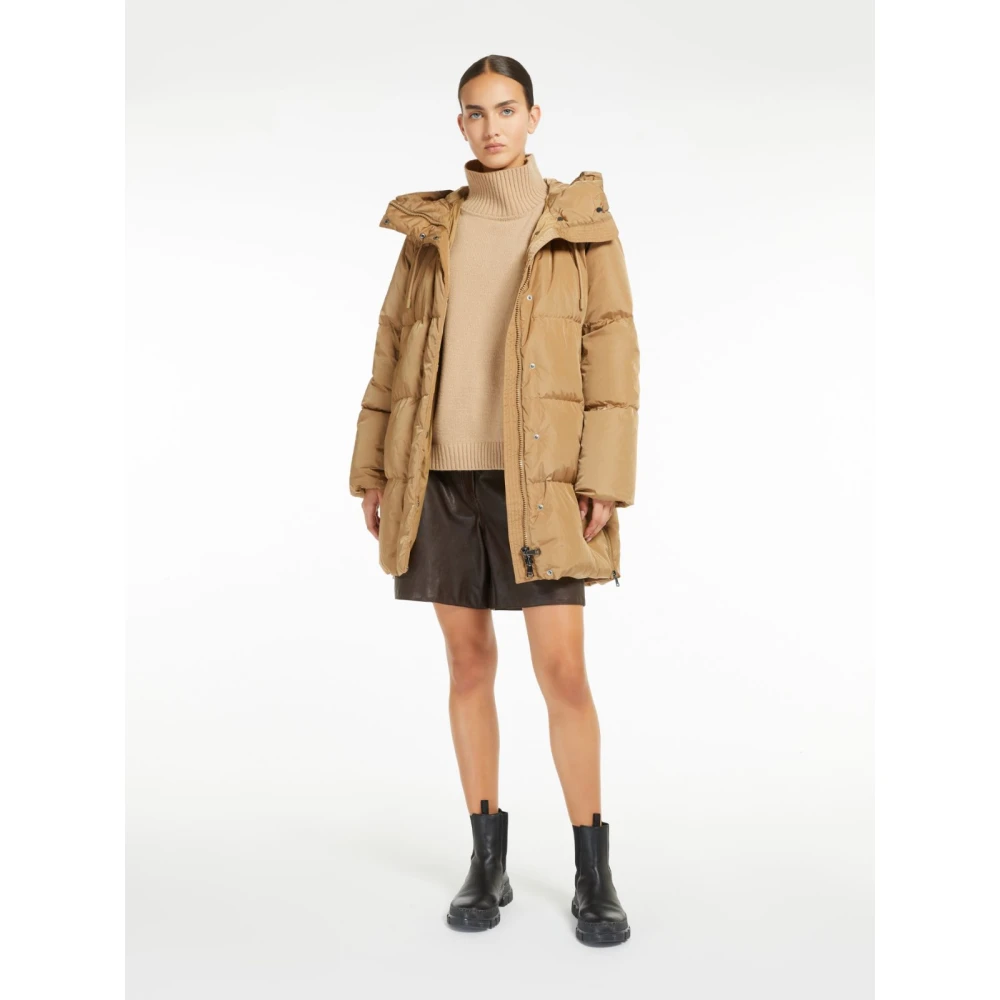 Max Mara Weekend Kameel Weekend Parka met Gewatteerd Motief Brown Dames
