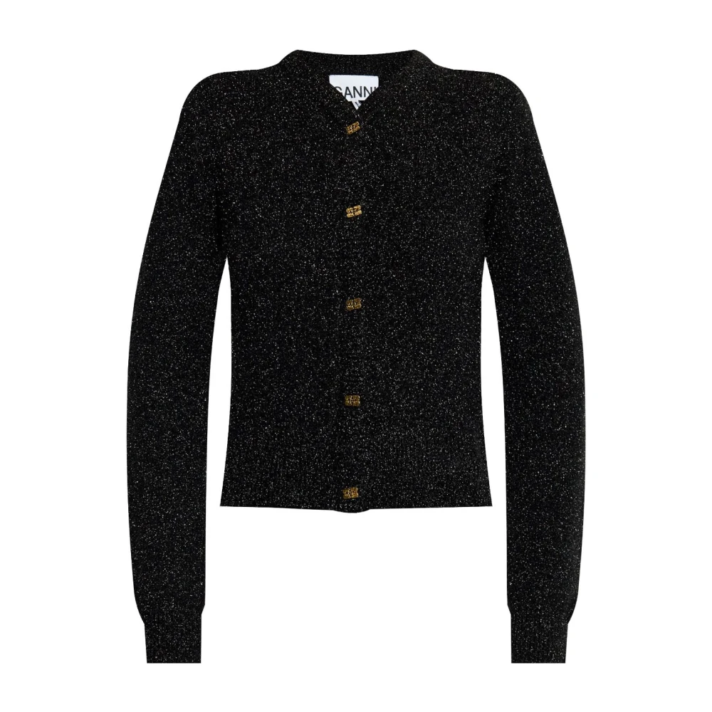 Ganni Zwart Sparkle Doubleface Vest Black Dames