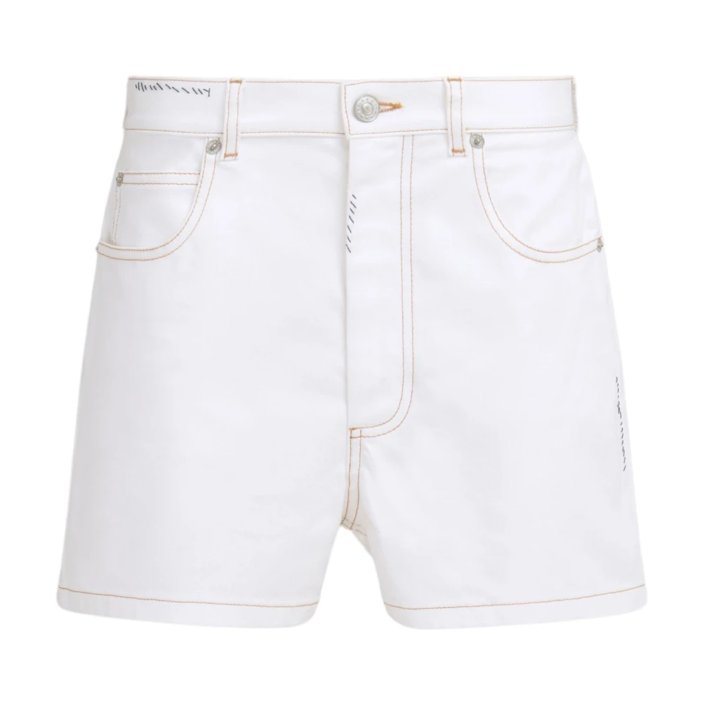 Marni Denim shorts met bloemenpatch White Dames