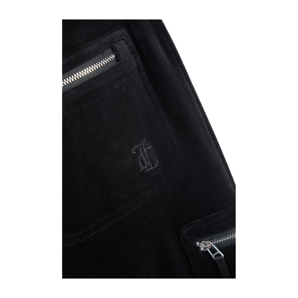 Juicy Couture Laagbouw Zwarte Fluwelen Flare Broek Black Dames