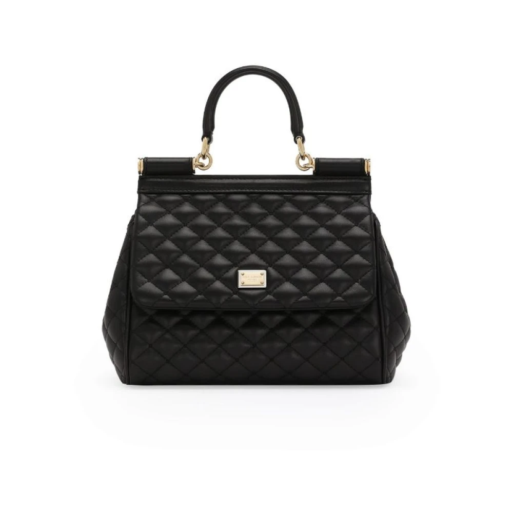 Dolce & Gabbana Gewatteerde Zwarte Schoudertas Black Dames