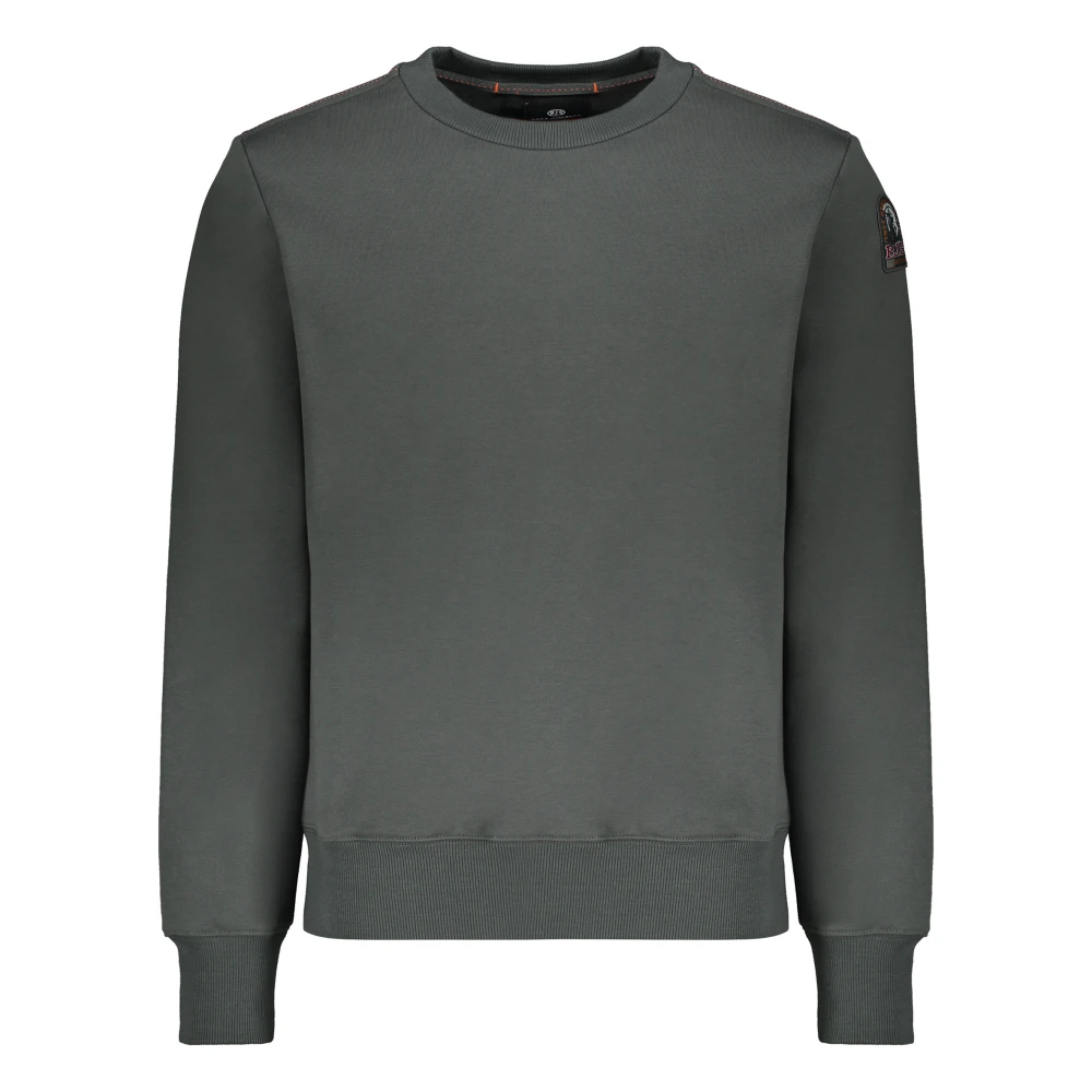 Parajumpers Geribbelde crew-neck sweatshirt met logopatch Green Heren