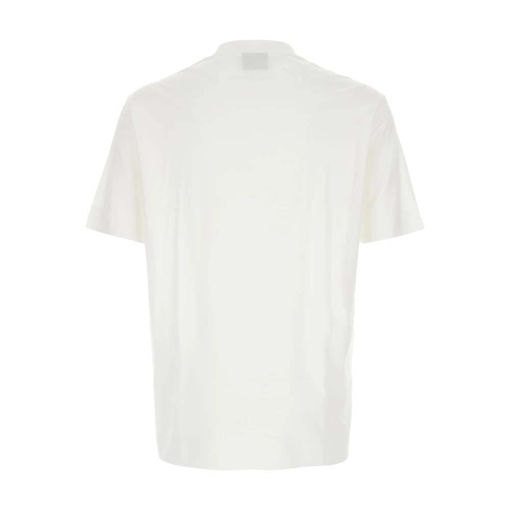 Emporio Armani Witte Crewneck T-shirt met Logo Borduurwerk White Heren