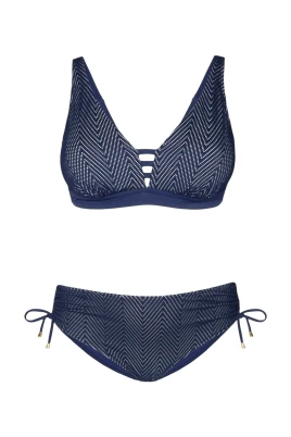 Bikini med chevronmönstrad mesh