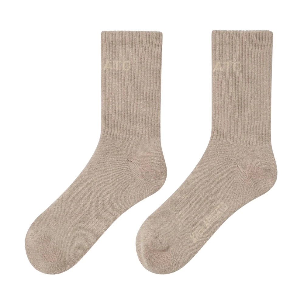 Axel Arigato Logo Tube Sokken met Intarsia Details Beige Unisex
