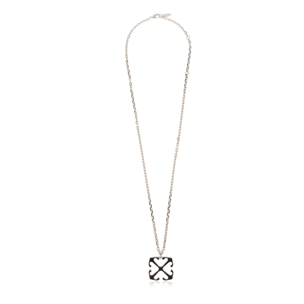 Off White Uomo Nero Enamel Arrow Pendant Necklace - Collane O/S - Immagine 2