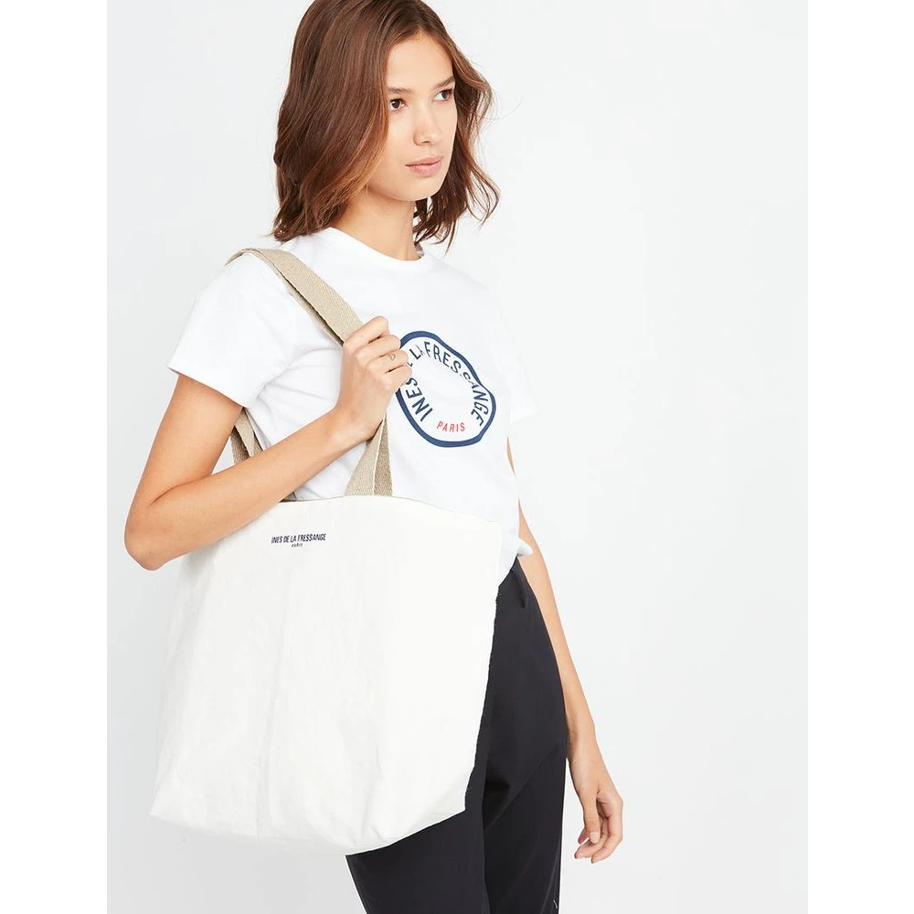 Ines De La Fressange Paris Winkel tas Lila ecru White Dames