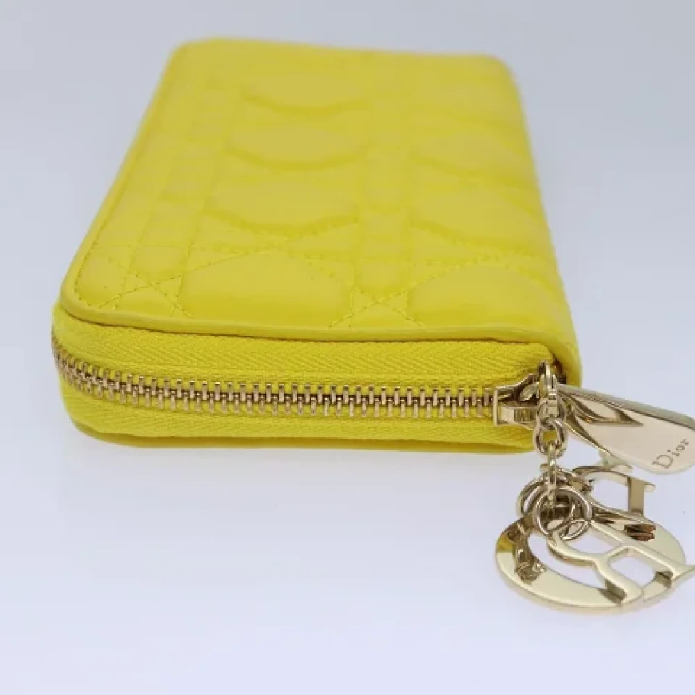 Dior Vintage Pre-owned Leather wallets Yellow Dames