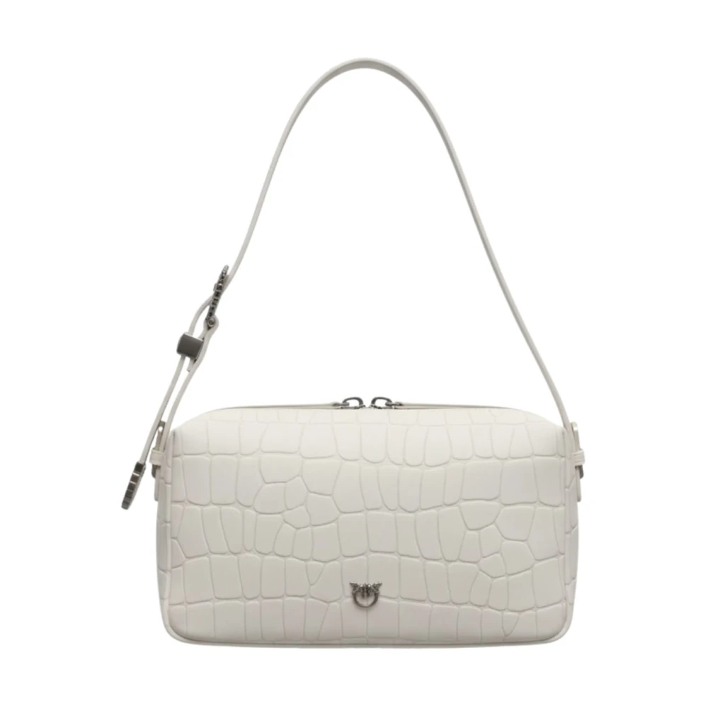 Pinko Kvinno Vit Väskor Dam, One Size, Läder, Bauletto Trittico