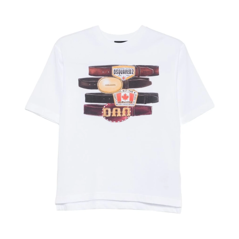 Dsquared2 Boys White Kids Short Sleeve T-Shirts, 10 Y, Short Sleeve Crewneck T-Shirt With Logo