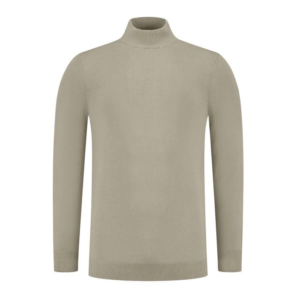 Pure Path Mockneck Sweater Essential Gebreide kleding Beige Heren