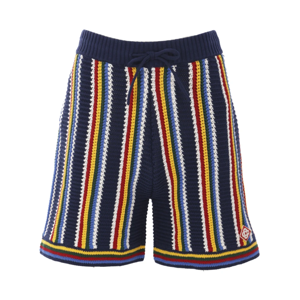 Casablanca Blauwe Gehaakte Gestreepte Shorts Multicolor Heren