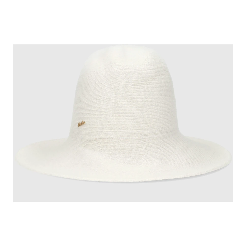 Borsalino Eco-Cashmere Cloche Hat White Unisex