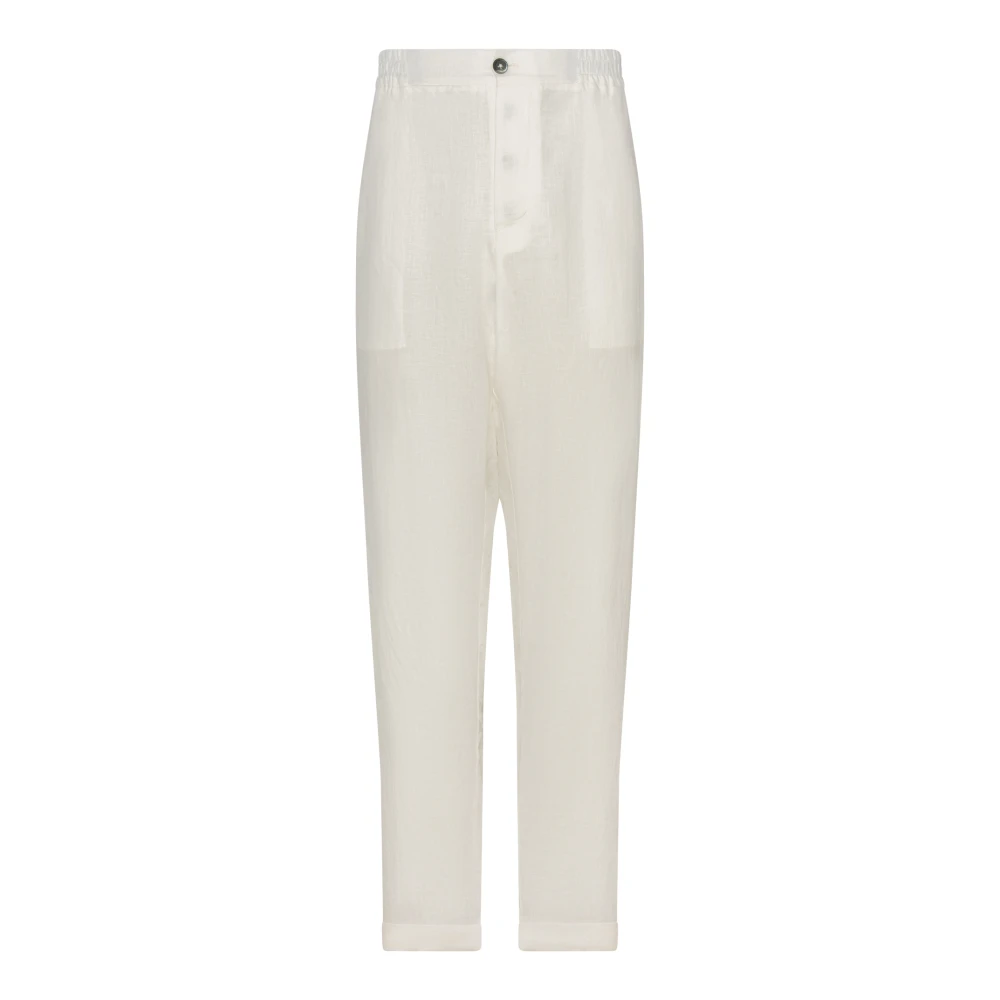 Franzese Collection Men's White Straight Trousers, 2XL, Stefano De Martino Trousers