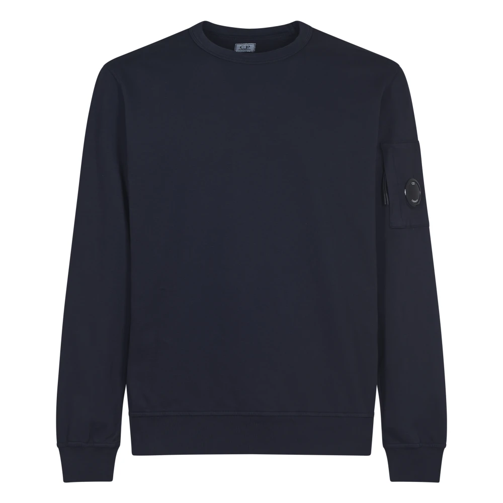 C.p. Company , Sweatshirts, Male, Blue, Xl, Light Fleece Crew Neck Sweatshirt
