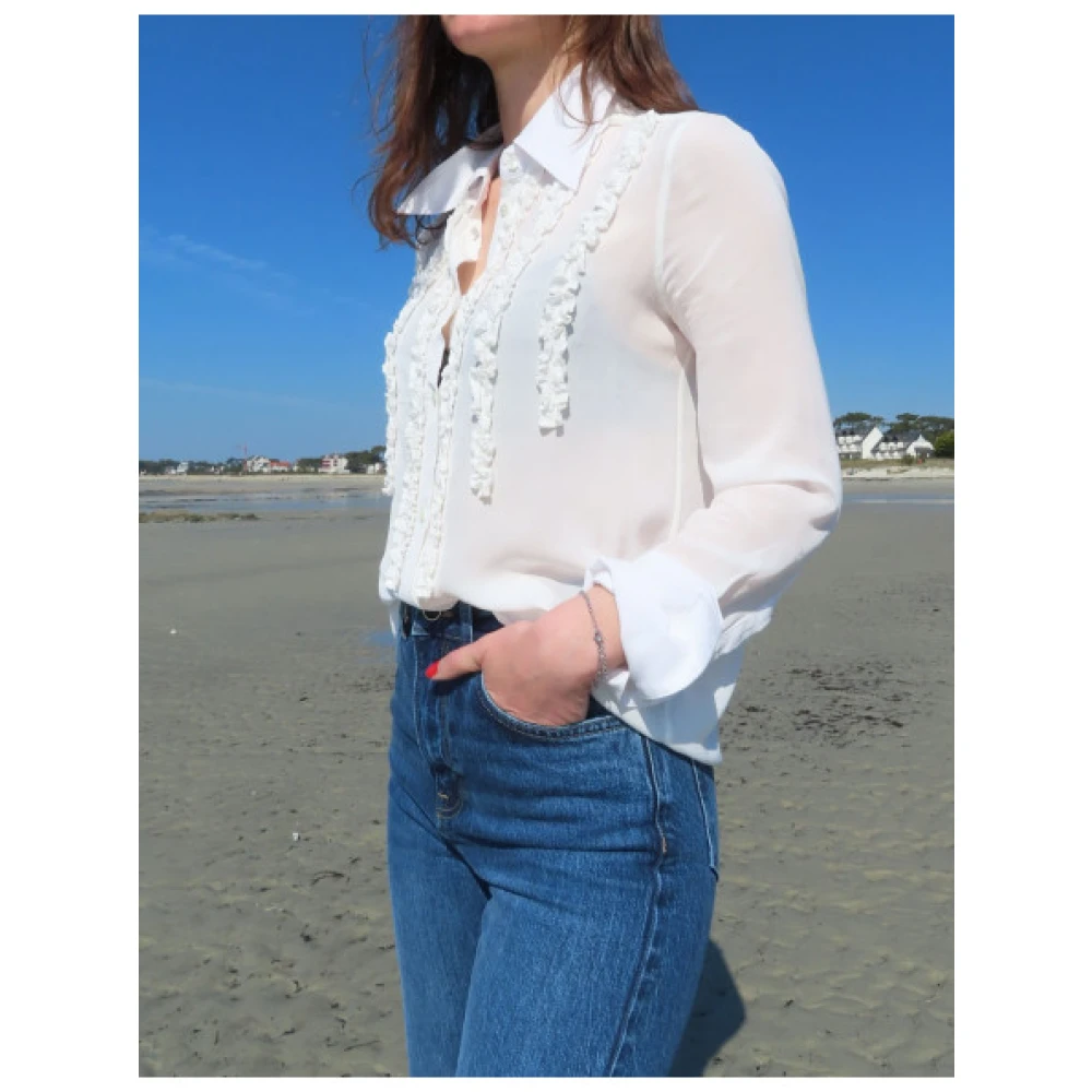 Mason's Nicole Gerimpelde Viscose Blouse White Dames