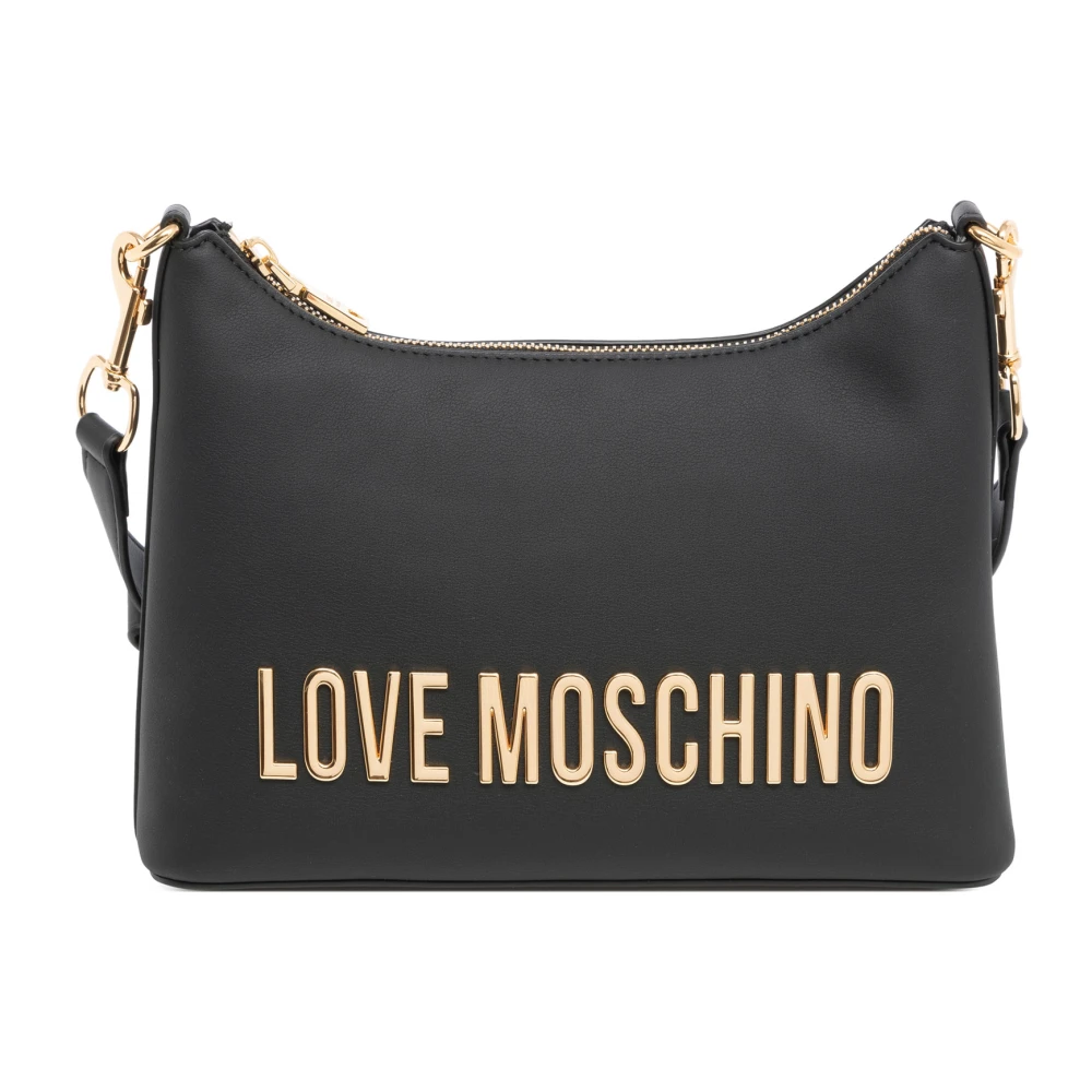 Love Moschino Stijlvolle Lettering Hobo Tas Black Dames