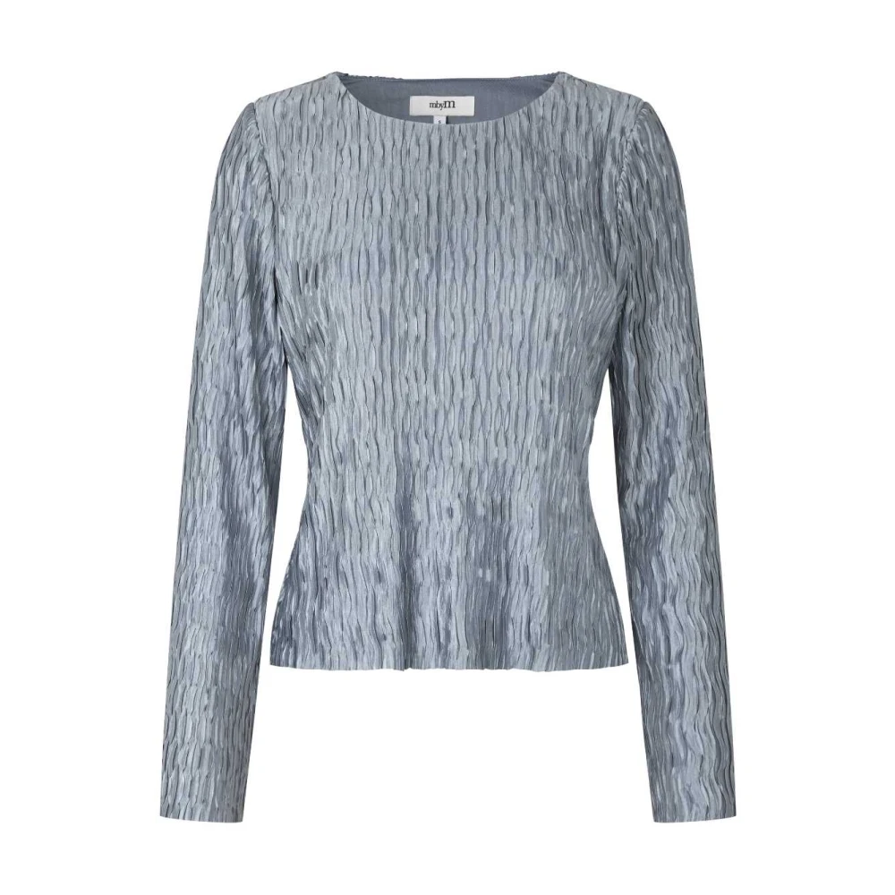 MbyM Gestructureerde Blauwe Blouse Azuria Blue Dames