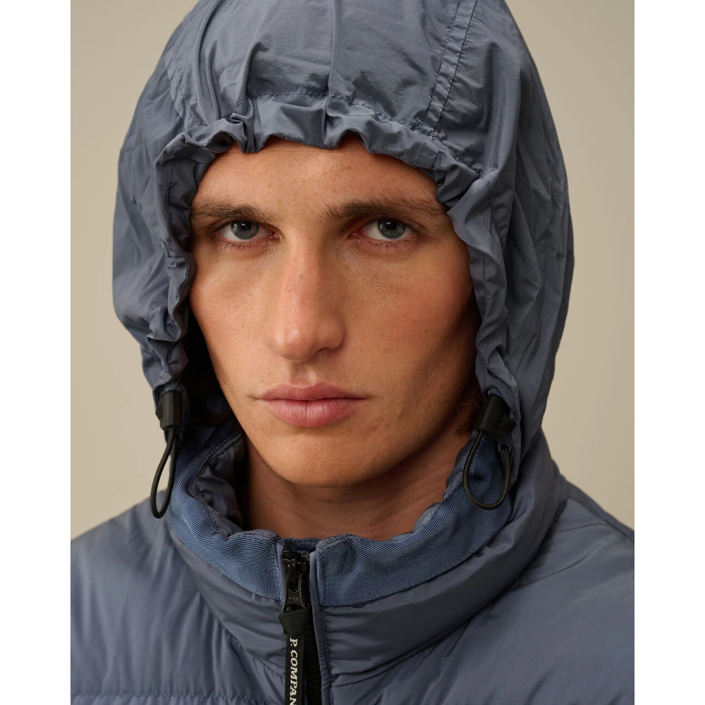C.P. Company Stijlvolle Medium Jas Zonder Capuchon Blue Heren