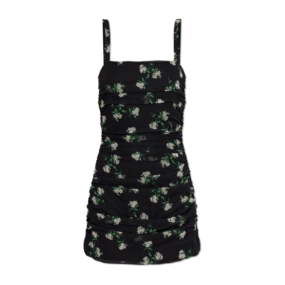 Dolce & Gabbana Mujer Negro - Vestido De Seda Con Motivo Floral - Dresses - S