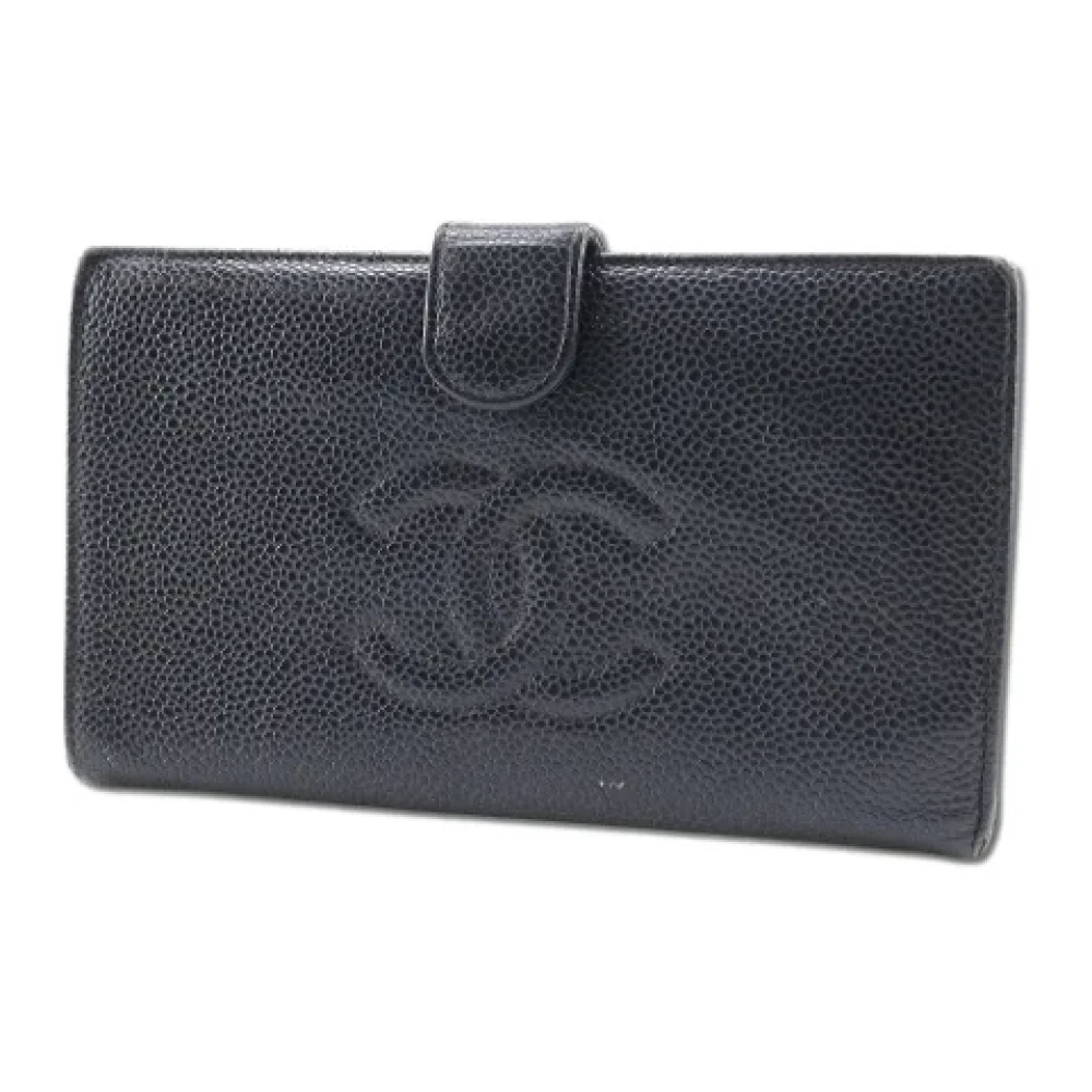 Chanel Vintage Pre-owned Leather wallets Black Dames
