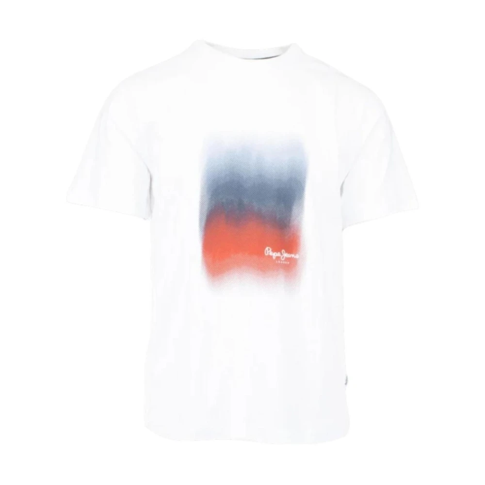 Pepe Jeans Men's White T-Shirts, L, Glen T-Shirt