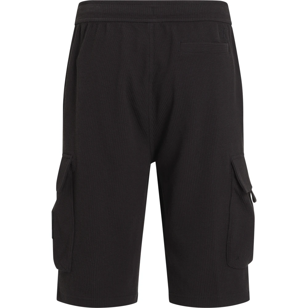 Calvin Klein Zwarte Regeneratieve Katoenen Cargo Shorts Black Heren