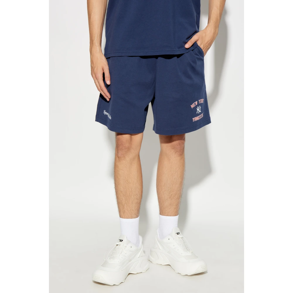 Sporty & Rich Shorts uit de 47 & The New York Yankees collectie Blue Unisex