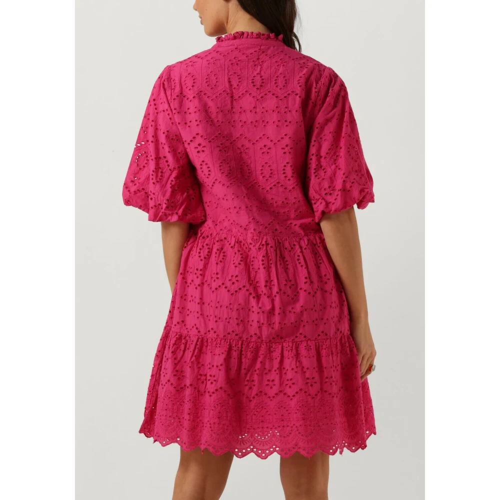 Notre-v Roze Broderie Anglaise Mini Jurk Pink Dames