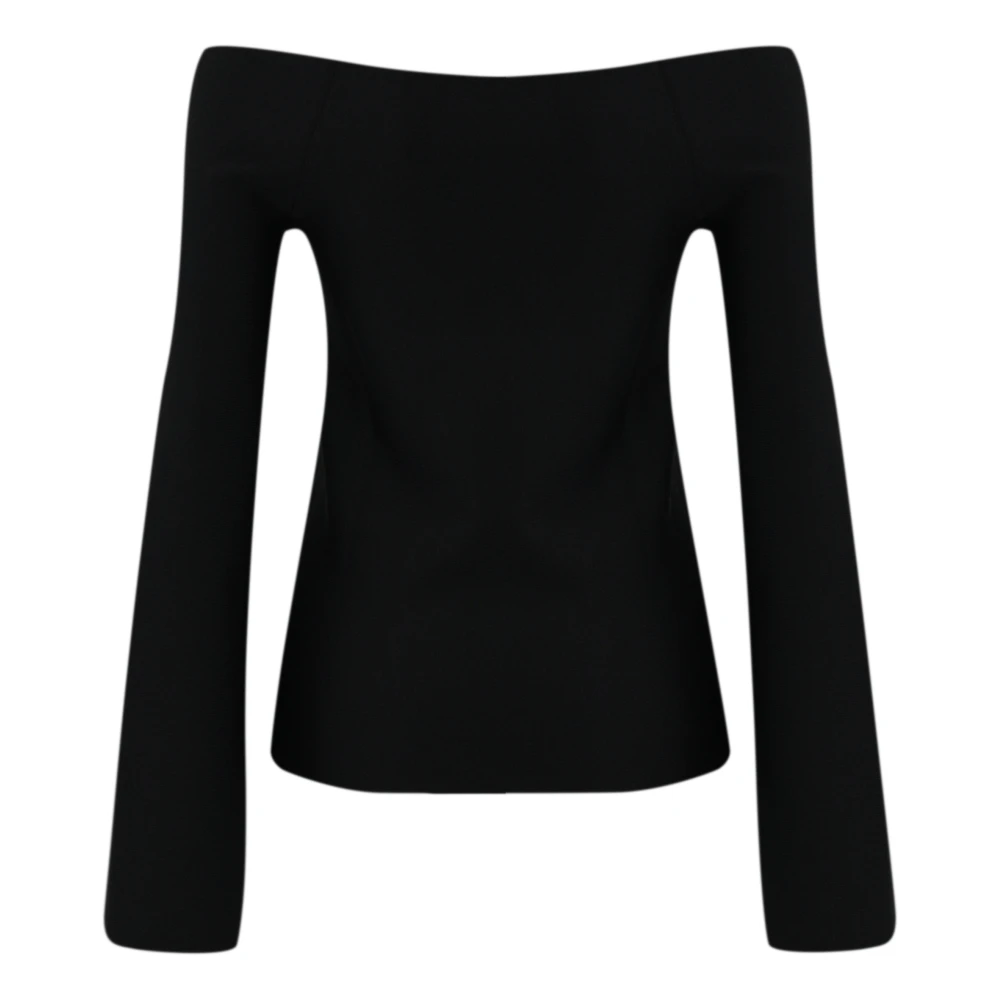 Liviana Conti Zwarte Viscose Trui Off-Shoulder Stijl Black Dames