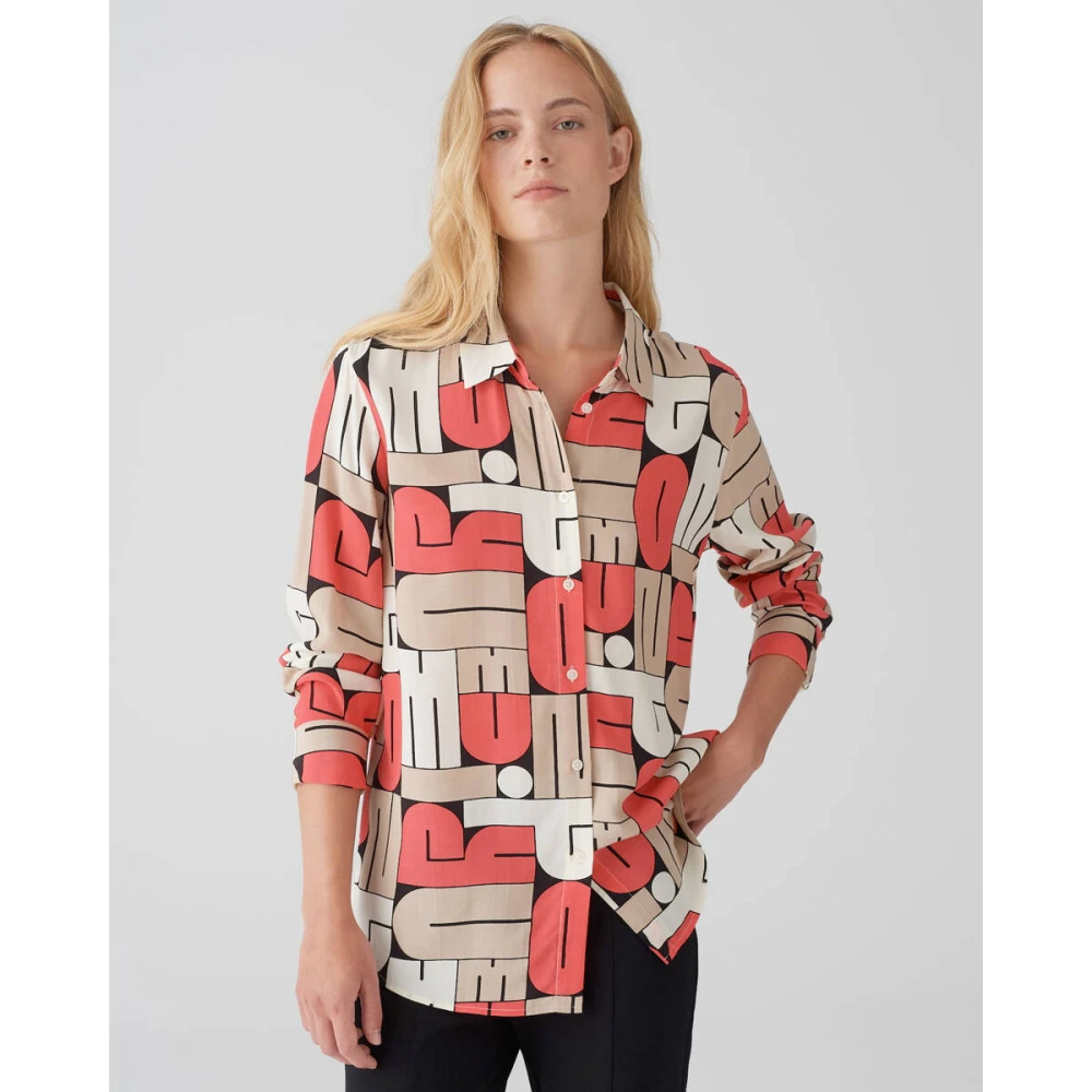 Opus Lange Mouw Blouse Fumira Multicolor Dames