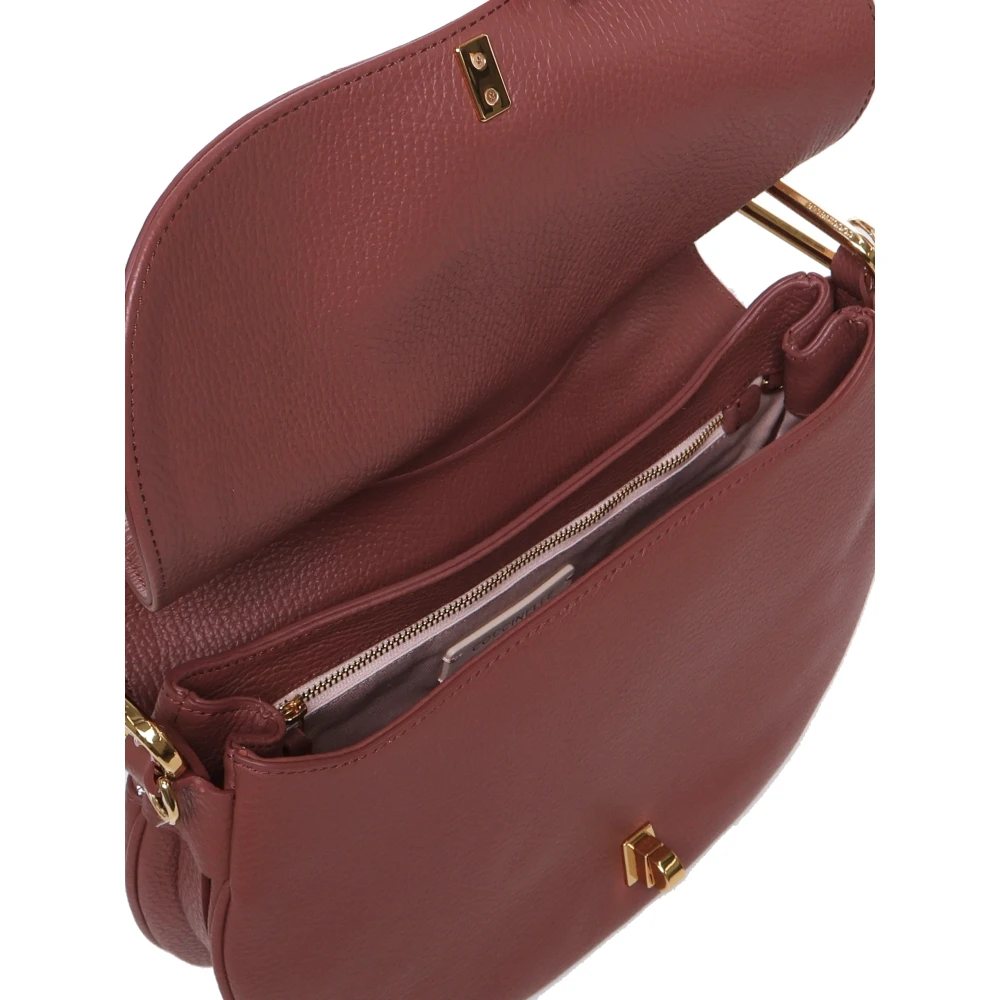 Coccinelle Bruine Leren Handtas met Draaisluiting Brown Dames